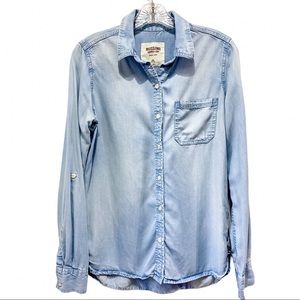Mossimo Chambray Shirt Blue Button Down M